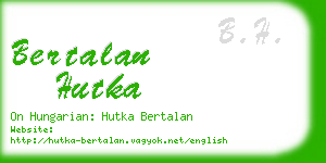 bertalan hutka business card